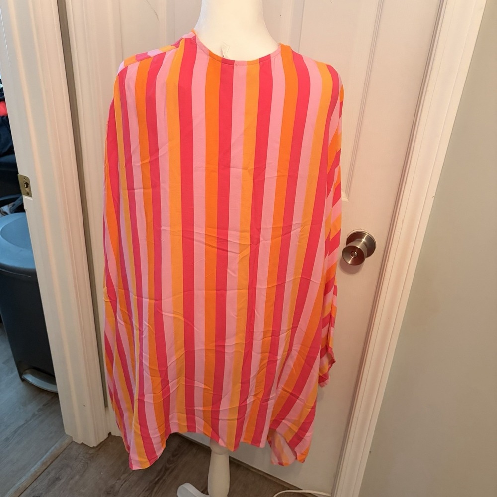 Dear Scarlett Multi-Color Striped Kimono/Cover-Up OSFM Dopamine dressing Flowy - Picture 3 of 7